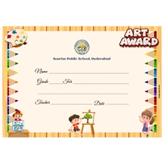 School Art Award Certificate A4 Size | Use on Laser Printer